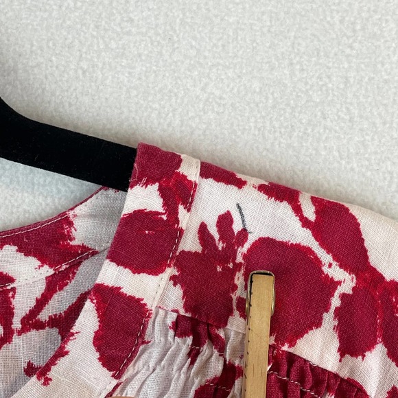 Pure Linen John Lewis Floral Long Sleeve Linen Blouse SZ 12 - Picture 8 of 10